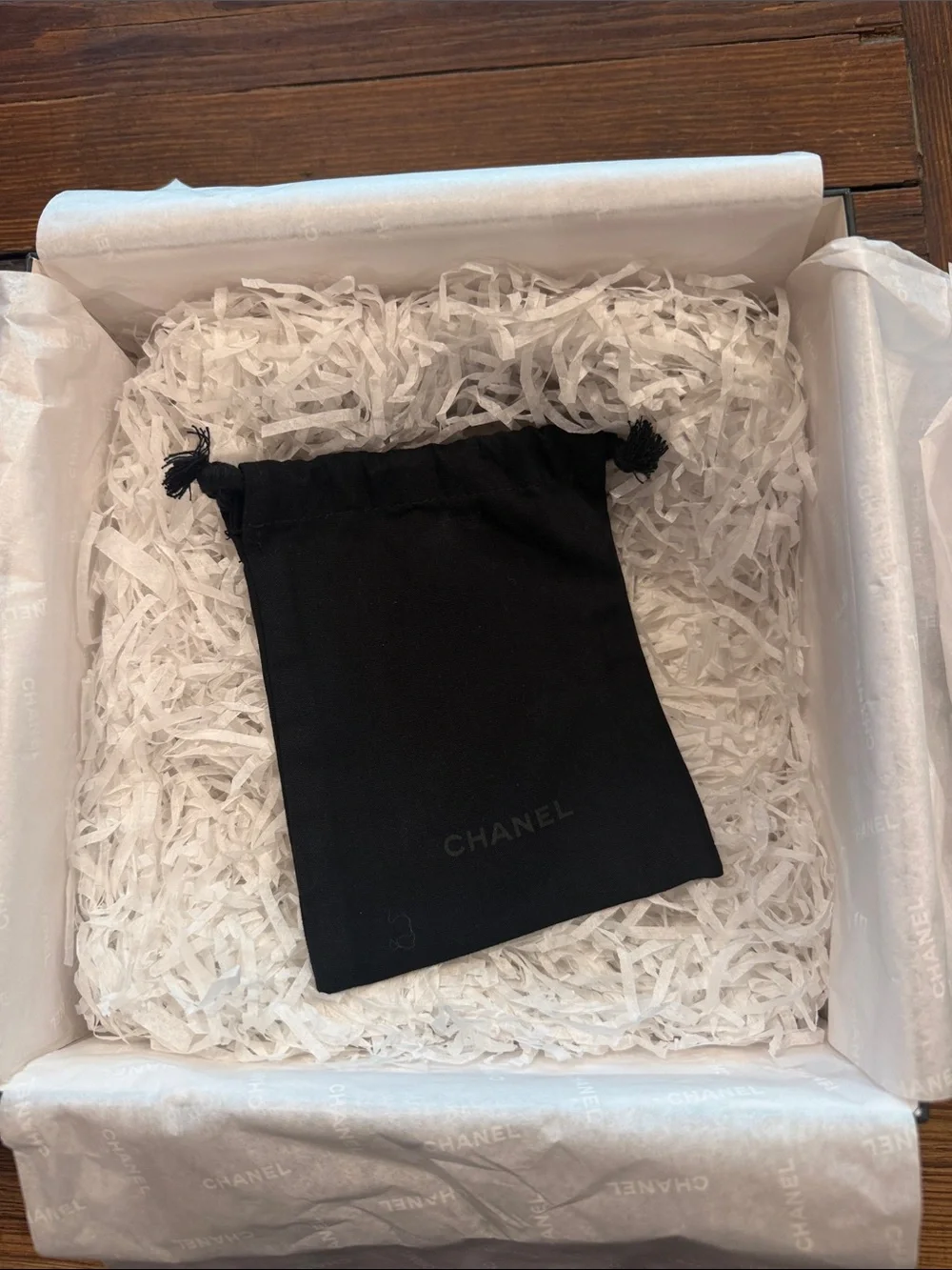 CHANEL White Box with Black Logo and Trim